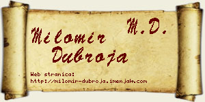 Milomir Dubroja vizit kartica
